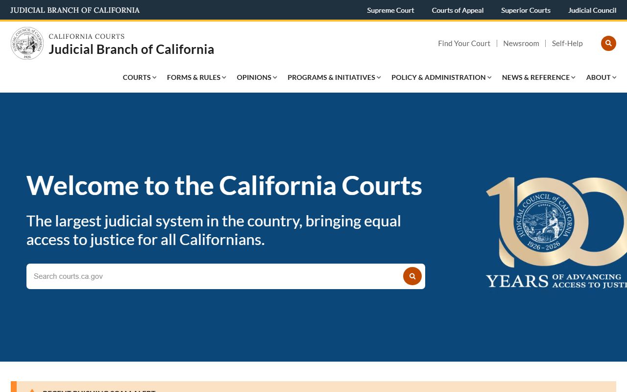 Judicial Branch of California overview relevant to Ventura County Superior Court