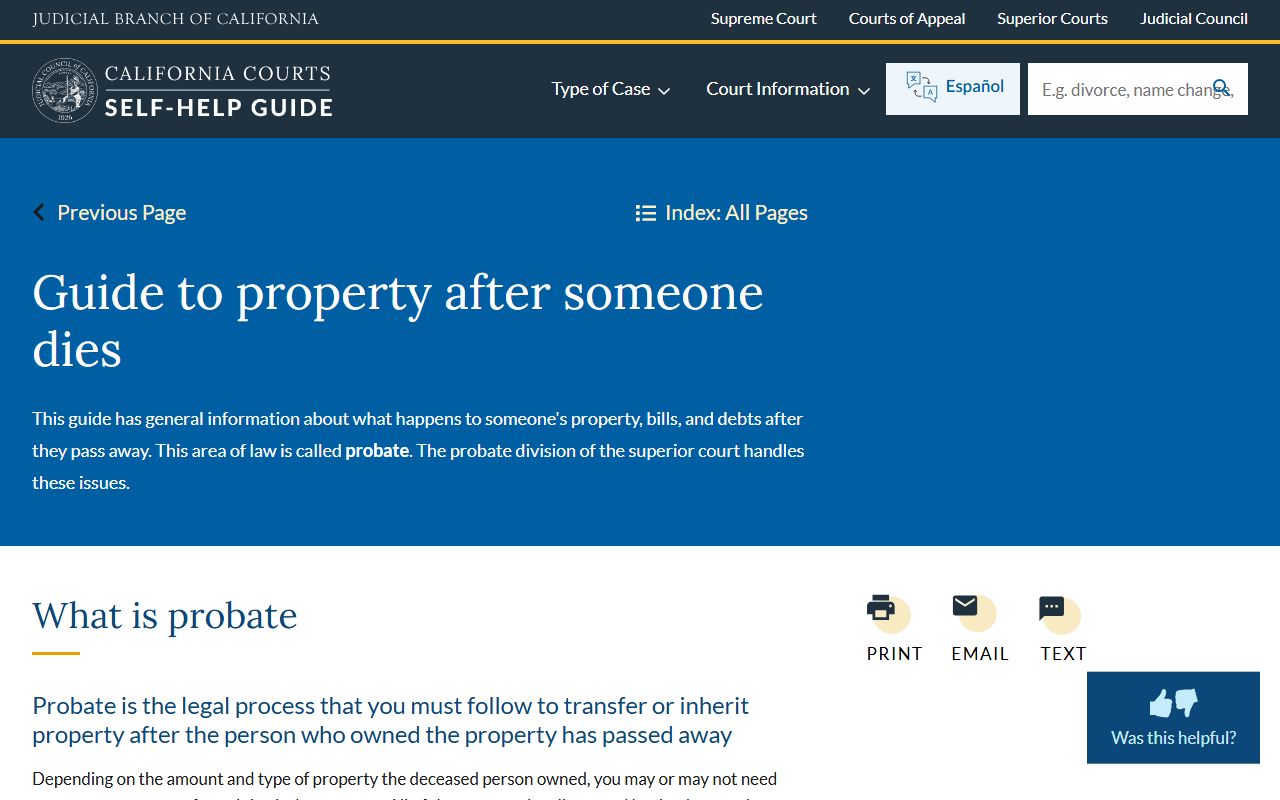 California probate self-help relevant to Ventura County probate records