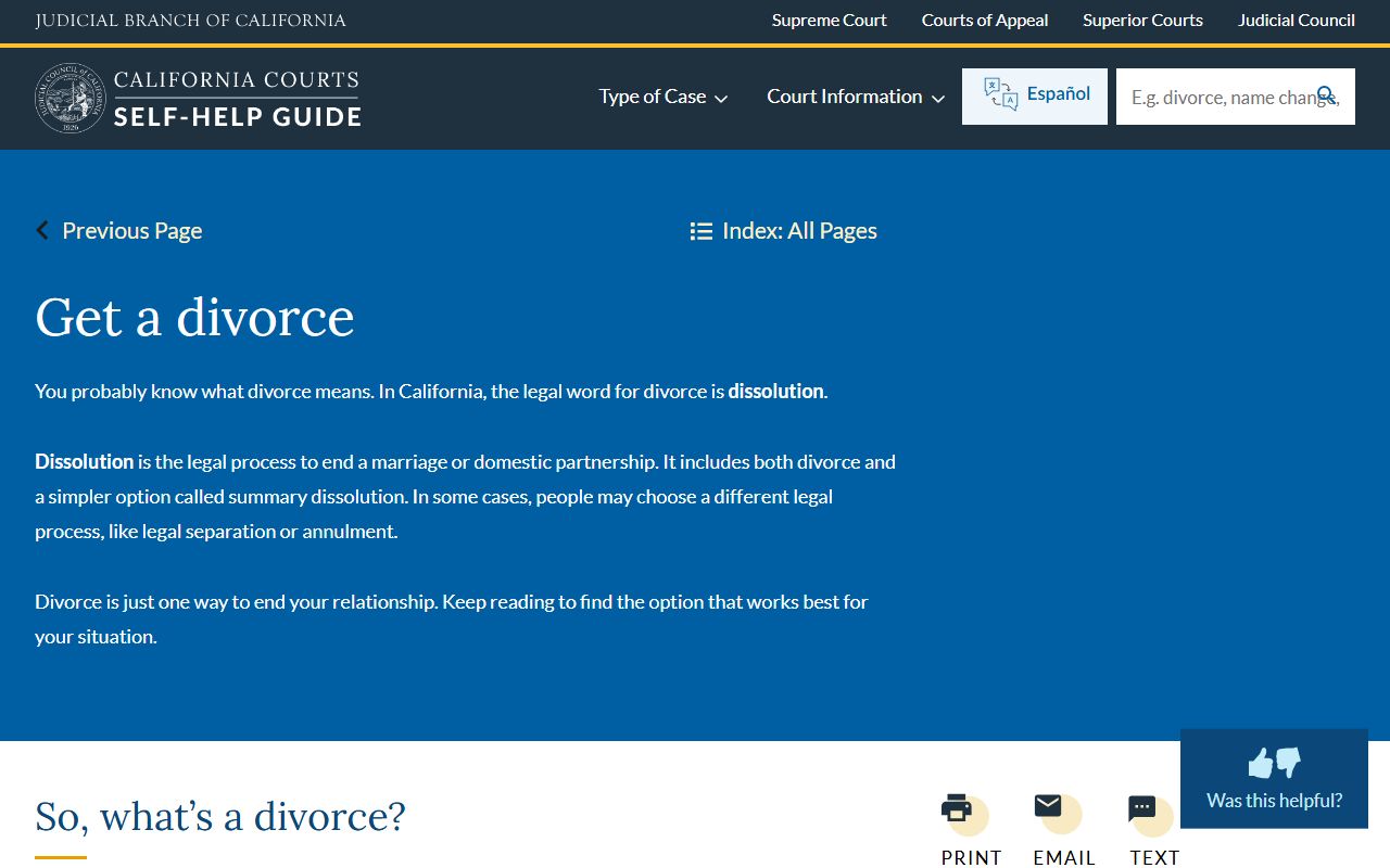 California self-help guide for divorce relevant to Ventura County